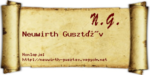 Neuwirth Gusztáv névjegykártya